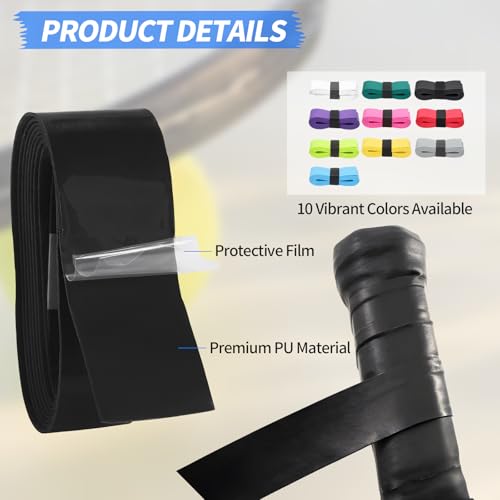 100pcs Tennis Racket Grip Tape Set - Precut Sweat-Absorbing, Anti-Slip Tennis Overgrip in 10 Colors