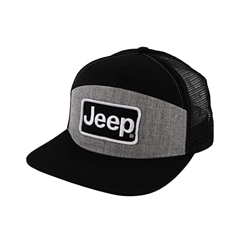 Jeep Premium 7 Panel Flatbill Snapback Patch Dad Hat for Men Baseball Cap Polo Hats