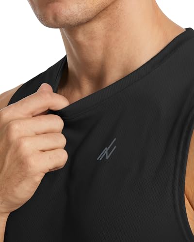 Men's Breathable Mesh Tank Top Pack Large Black Dark Grey Navy Activewear