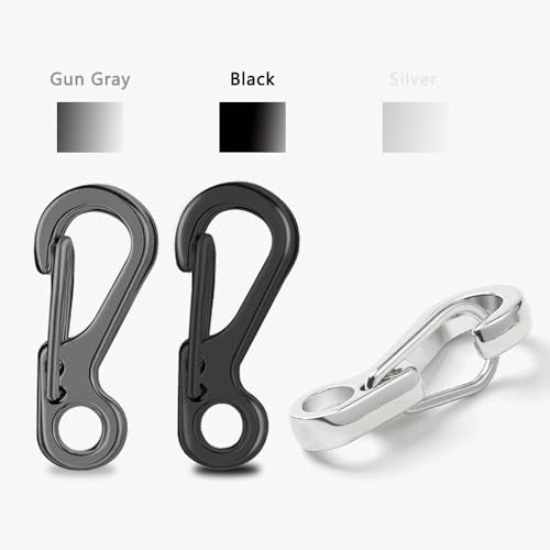 Mini Carabiner Clips Set - 90 Pcs Tiny Alloy Spring Snap Hooks for Keys, Backpack & Camping - S Variation