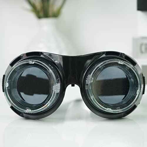 Luwint Colorful Flashing Glasses LED Steampunk Goggles - Light Up Glasses for Halloween Christmas Birthday Party Rave Cosplay Costume Show (Black)