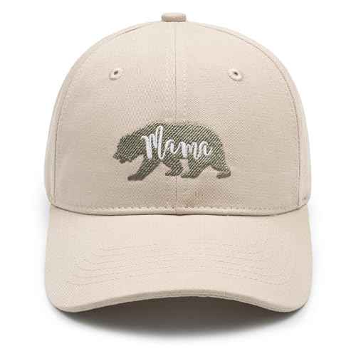 KOLWOVEN Mama Bear Embroidered Baseball Cap, Stylish Distressed Hat for Women, Perfect Mother's Day or Birthday Gift for Mom