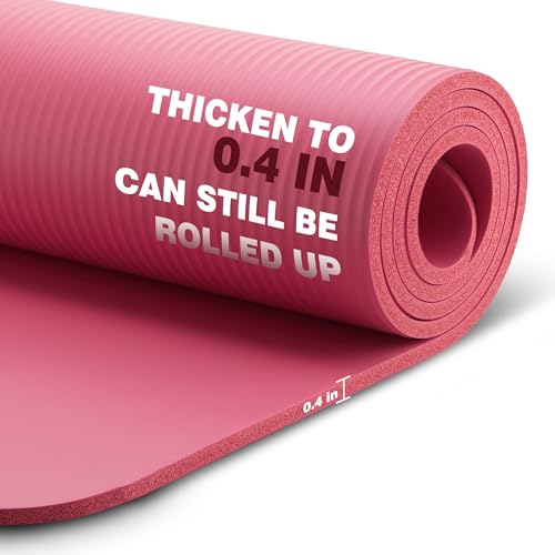 Pink Extra Thick NBR Yoga Mat 72x24x10mm Non-Slip Cushion for Yoga Pilates