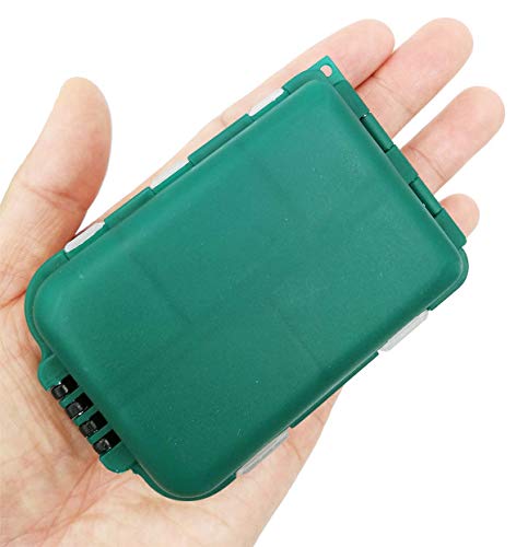 Small Portable Fishing Tackle Box with 10 Compartments - Green