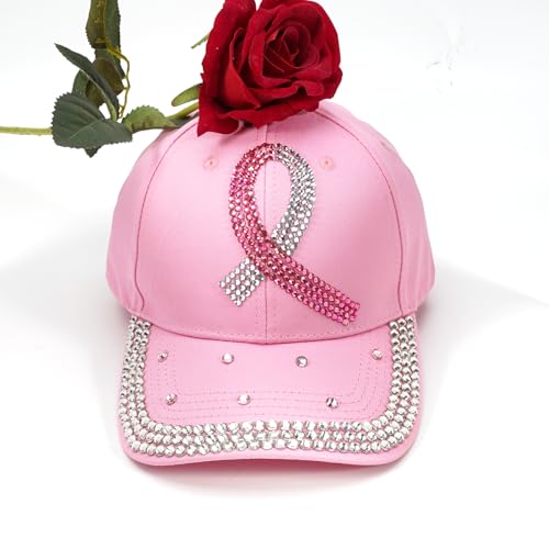 American Flag Hats Love Breast Cancer Adjustable Rhinestone Baseball Cap USA Patriotic Embroidered Baseball Trucker Hat C-33