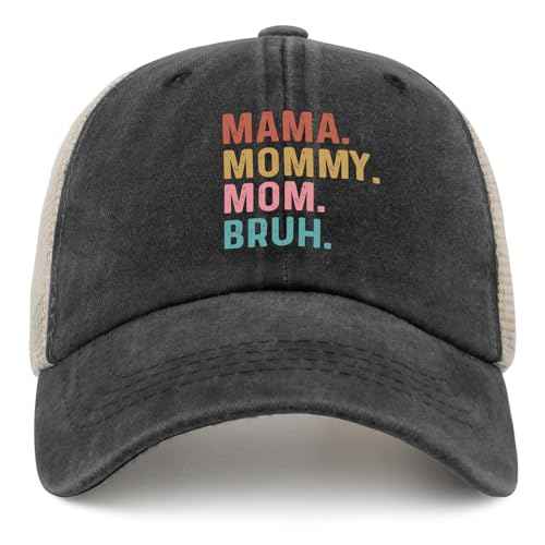 Mama Mommy Mom Bruh Mothers Day Baseball Cap Women's hat AllBlack dad hat Gifts for Men Outdoor Hat