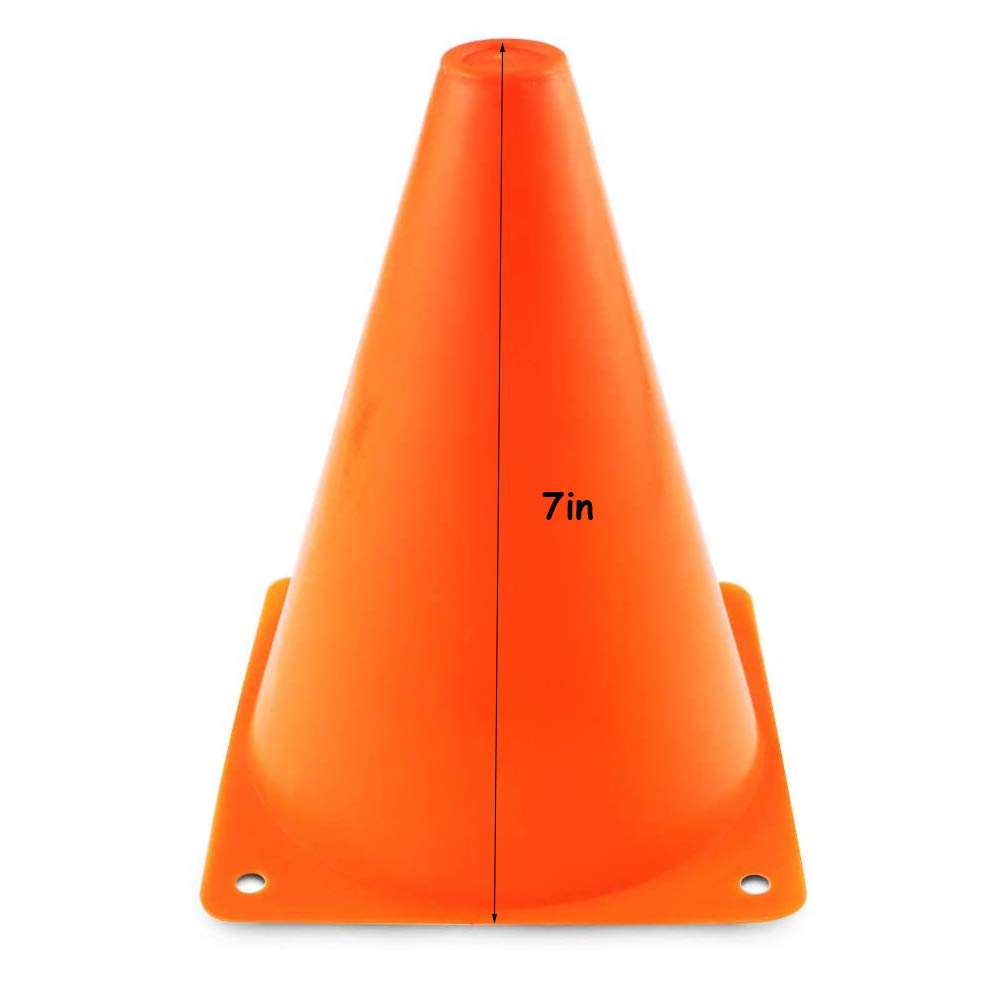 20 PCS 7 Inch Plastic Agility Cones for Kids - Mini Traffic Safety Construction Cones for Party, Drills, Basketball, Soccer - 5 Colors