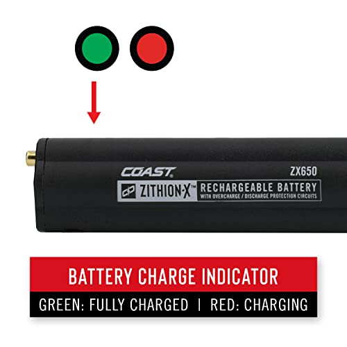 Coast ZX650 ZITHION-X Li-Ion Rechargeable Battery for The Polysteel 700 LED Flashlight, Black