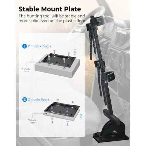 KEMIMOTO UTV Tool Holder Rack, Hunting Tool Holder Rack Tool Mount Vertical Floor Compatible with Polaris Ranger RZR, General Golf Cart, Tractor