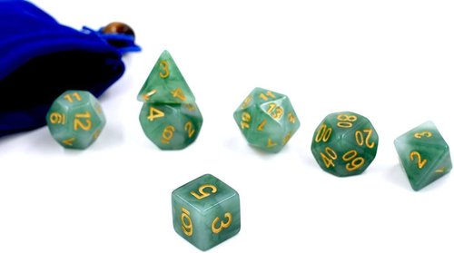 HDdais Polyhedral DND Dice Sets, 7-Die RPG Resin Green D&D Dice Set for Dungeons and Dragons Role Playing Games and Tabletop Game