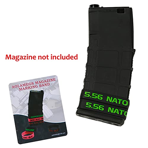 Aolamegs 5.56 Magazine Marking Bands - Black-Green 6 Pack
