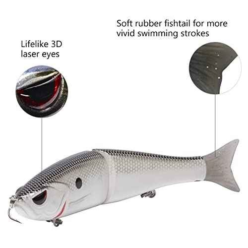 Bassdash SwimShad Glide Baits Jointed Swimbait Bass Pike Salmon Trout Muskie Fishing Lure