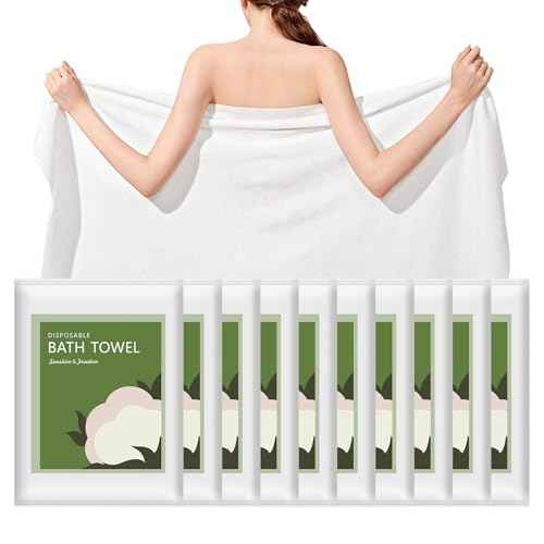 Disposable Bath Towels, 10 Pack 55" x 27.5" Ultra Soft, Quick Dry Disposable Body Towel, Portable Travel Towel for Hotel Camping Beach Swimming Gym Sauna Spa, Personal Care Pet Towels