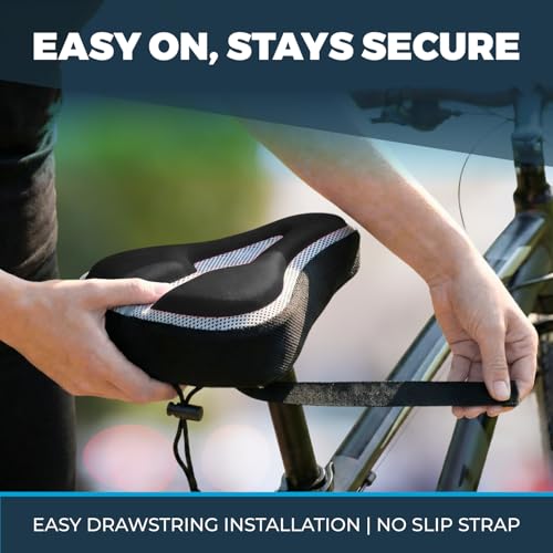 Roam Seat Cushion Cover - Black Gel Pad for Mountain, Exercise & Road Bikes