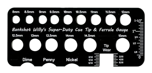 Billiard Cue Tip & Ferrule Gauge 15 Hole Sturdy Fiberglass Tool