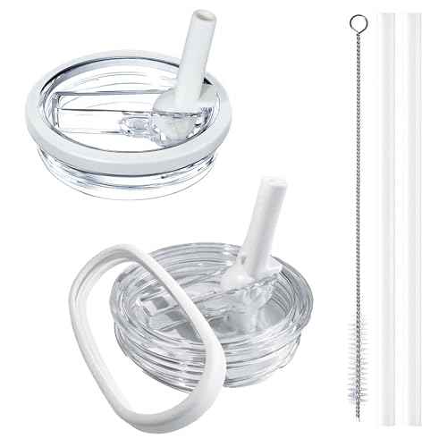 2 Pack Stanley Lid Replacement 40 oz, for Stanley Quencher H2.0 Cup Accessories, Spill-Proof Design, High-End Heat-Resistant Material (Milk White)