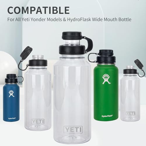 Chug Lid for Wide Mouth Water Bottles, Replacement Cap for Hydro Flask Wide Mouth Water Bottle 12 oz 16 oz 18 oz 32 oz 40 oz 64 oz AND YETI Yonder 20 oz 25 oz 34 oz 50 oz