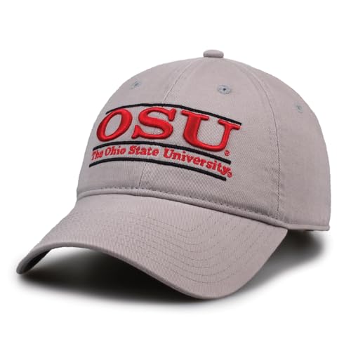 Unisex Trucker Mesh Hat Ohio State Buckeyes Light Grey One Size - Split Bar Design