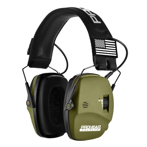 PROHEAR Digital Electronic Shooting Ear Protection 5X Sound Amplification, 23dB Noise Reduction, Green - Low Profile