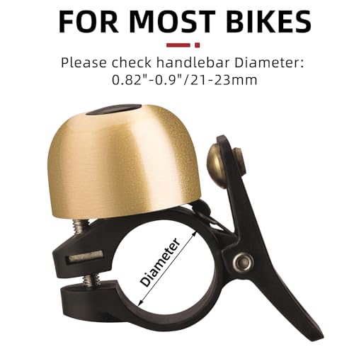 Copper Alloy Bicycle Bell Loud Classic Handlebar Bell for 21-23mm - Coppery