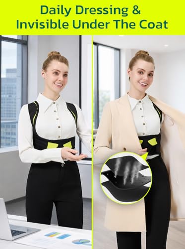 aoFIT Posture Corrector for Women Black L Adjustable Upper Back Brace