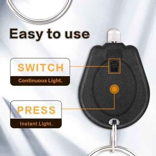6 Pack 395nm Mini UV LED Keychain Flashlight UV Keychain Light Black Light for Detections