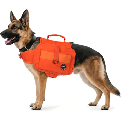 Himal Outdoors Dog Backpack & Saddle Bag - Orange, Adjustable Hiking Pack