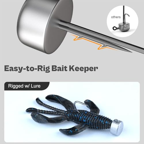 Finesse Ned Rig Jig Heads 1/4oz Pack for Bass Fishing - Black Nickel Hooks