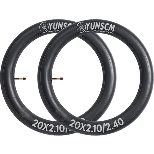 YUNSCM 2-PCS 20" Heavy Duty Bike Tire Tubes 20x2.10/2.40 AV48 MM Schrader Valve 52/62-406 Bicycle Inner Tubes Compatible with 20x2.10 20x2.125 20x2.20 20x2.25 20x2.3 20x2.35 20x2.4 Tire Tubes