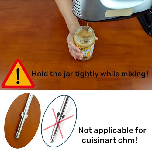 Peanut Butter Stirrer with Silicone Spatula for Hand Mixers & Drills - Stainless Steel Nut Butter Mixer Tool