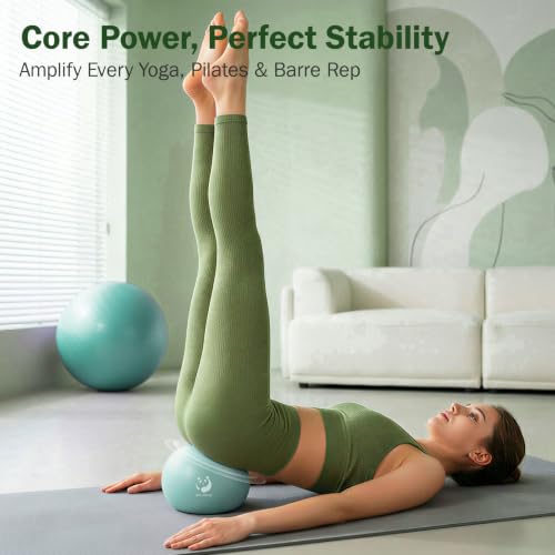 Slim Panda 9 Inch Anti-Burst Pilates Exercise Ball - Pearl White & Mint Green