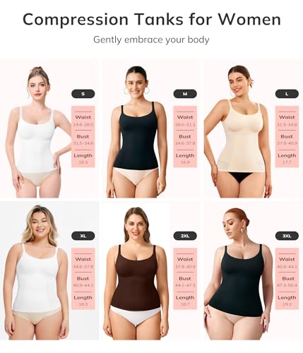 Women’s Tummy Control Compression Tank Top Camisole Small Black Shapewear