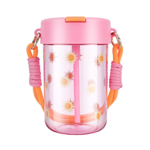 Kids Water Bottle with Straw Lid - Sunshine 16oz Leak-Proof Tritan Bottle for School & Travel