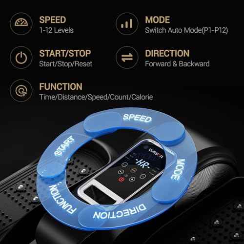 Under Desk Elliptical Machine, Electric Seated Pedal Exerciser, Mini Elliptical Leg Exerciser with Remoter, 12 Level Speeds, Forward & Reverse Direction, Manual & Auto Mode for Home Office