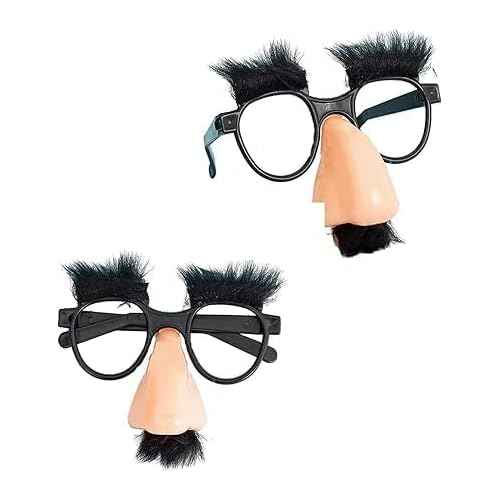 2Pcs Disguise Glasses With Funny Nose Add Fun To Your Celebrations Funny Glasses for Costume Halloween and Birthday Parties