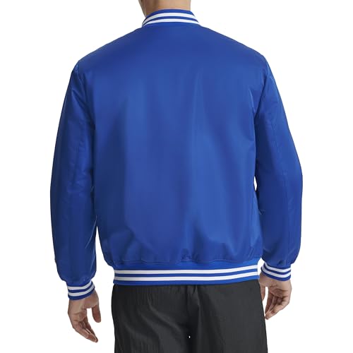 Champion mens Logo Striped-trim Varsity Jacket