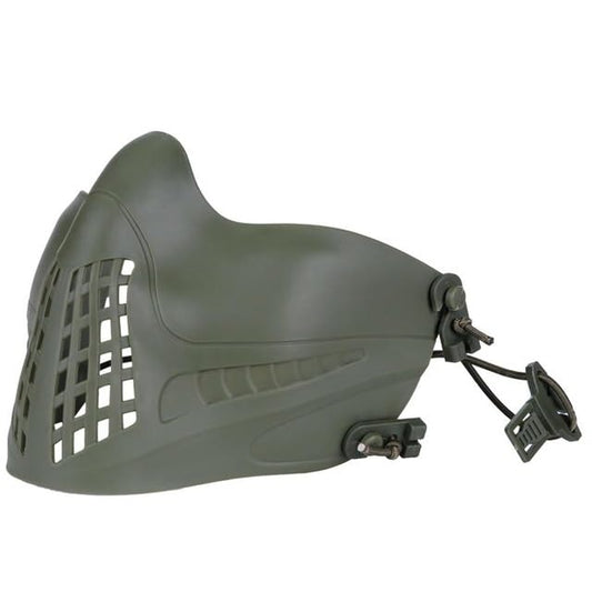 Jungle Leopard Tactics Mask Airsoft Fast Helmet Half Face Airsoft Paintball Mask Shooting Protector(OD)