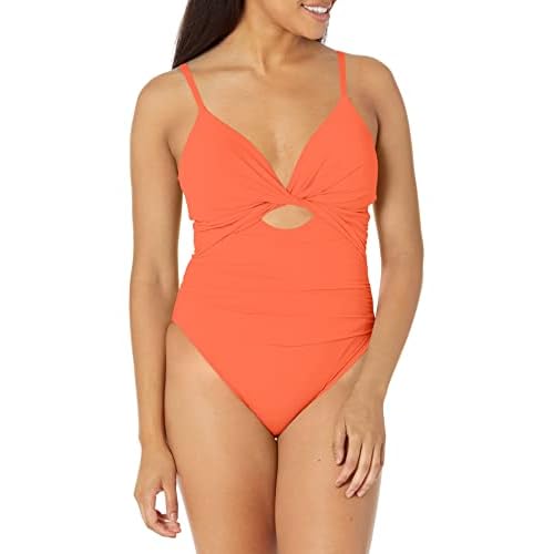 La Blanca Womens Island Goddess Twist Keyhole One Piece Swimsuit