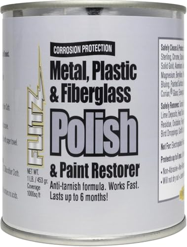 Flitz Metal Polish Paste 1lb for Chrome, Stainless Steel & Aluminum - Solid Metal Cleaner
