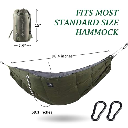AYAMAYA Army Green 4-Season Camping Hammock Underquilt - 98x59 Inches