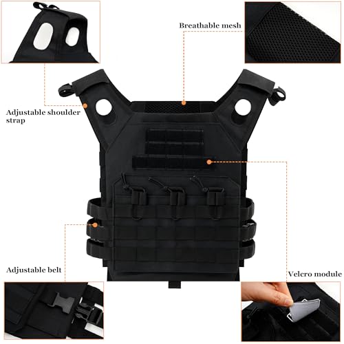 Youth Tactical Vest Adjustable Airsoft Paintball Combat Vest with MOLLE System