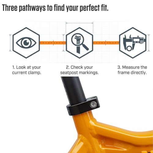 Anti-Theft Bike Seatpost Clamp 31.8mm 34.9mm Secure 7-Lobe Pin Bolt - 34.9MM