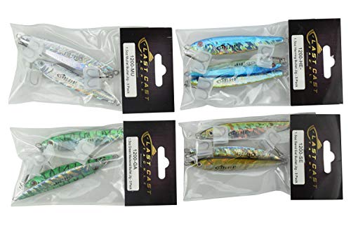 Fishing Bullet Jig 1.5oz - 3 Pack in Green Mackerel - Vibrant Lifelike Colors