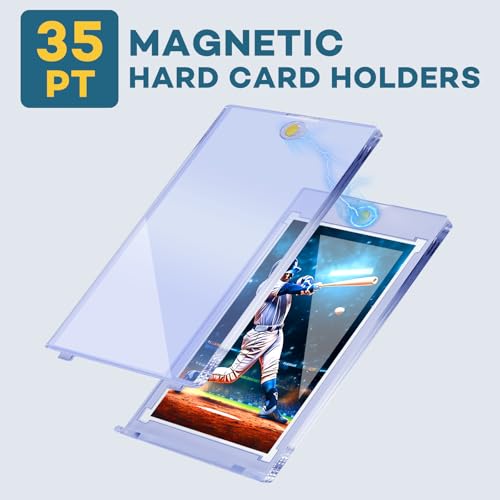 ZENOWICK 100ct Magnetic Card Holders - 35pt One Touch Acrylic Display Cases