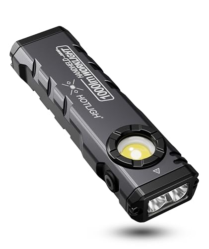 Rechargeable LED EDC Flashlight 1000 Lumens with Magnetic Base & Turbo Mode