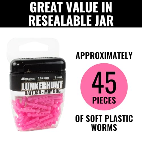 Fishing Jar with Scented May Bugs Soft Plastic Lure - 1.5 Inch Durable Bait
