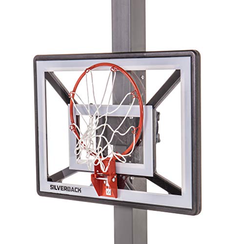 Silverback Junior Youth 33" Basketball Hoop with Lock ?˜n Rock Mounting Technology Mounts to Round and Vertical Poles, Black (B8410W)