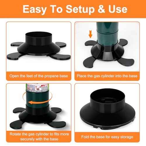 2 Pack Propane Tank Holder, Portable Propane Tank Stand Cylinder Base for 1lb/MAPP Gas Cylinders,Foldable Small Fuel Gas Bottle Stabilizer,Accessory for Camping Stoves Heaters Burners Torches Lanterns