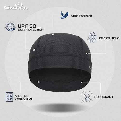 GXCROR 3 Pack Cooling Skull Cap with Sweat-Wicking & Anti-Odor Technology Quick-Dry Helmet Liner for Cycling Motorcycle