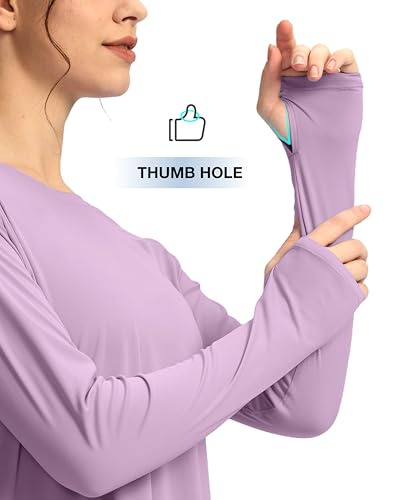 Long Sleeve Sun Protection Shirt for Women - UPF 50+ - Lilac, Large